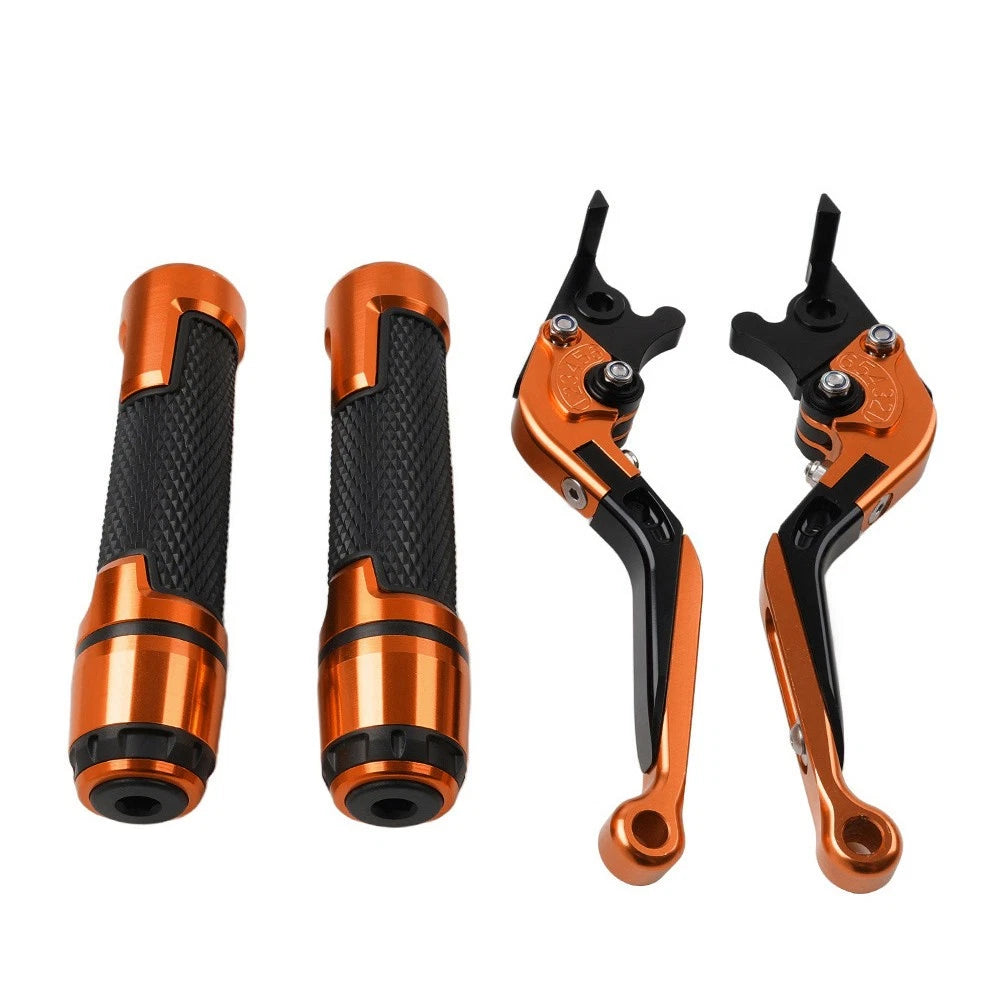 Orange Brake Clutch Levers & Handlebar Grips Set for Benelli TRK502 TRK251 BN302S