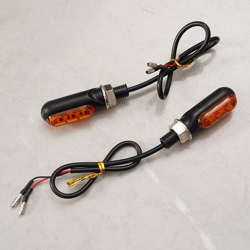 LED Motorcycle Turn Signal Amber Light Blinker Indicator Mini Lamp 2 x Inc.