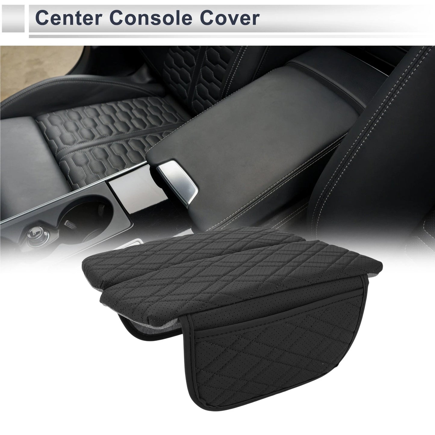 Center Console Cover with Storage Bag for BMW X7 (2019-2024) Black