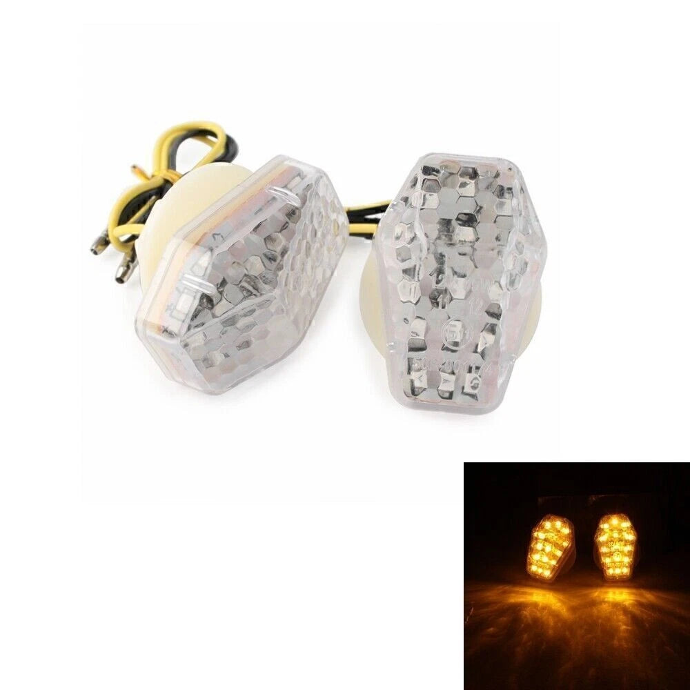 2 x Clear LED Turn Signal Lights for Suzuki GSXR650 GSXR1000 (2001-2005)