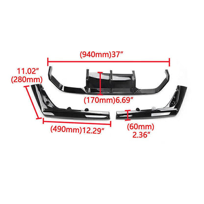 Rear Bumper Diffuser & Corner Valance Cover for BMW F80 M3 F82 M4 (2015-2020)