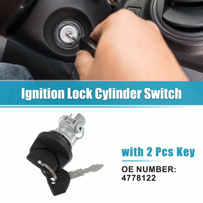 Ignition Lock Cylinder Switch for Chrysler Daytona Silver Tone Black