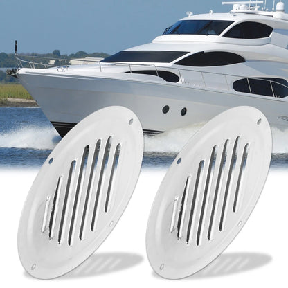 2 x 5 Inch Round Marine Boat Louvered Ventilation Panel Cover