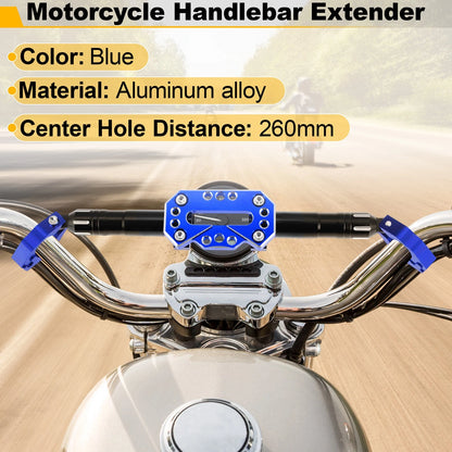 Motorcycle Balance Bar Extender Bracket 260mm Center Hole Blue for Motorcycle