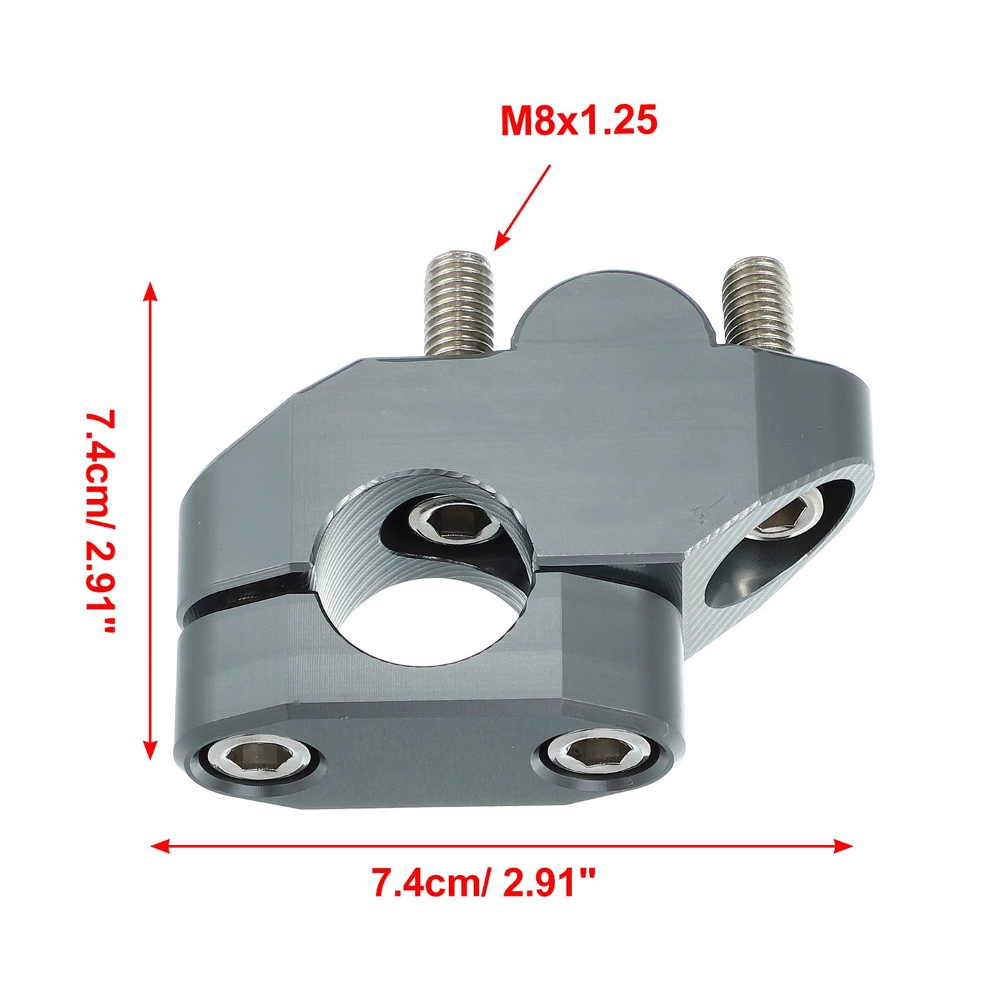 2 x Handlebar Bracket Clamps Risers 7/8" 22mm Titanium Tone for Motorcycle