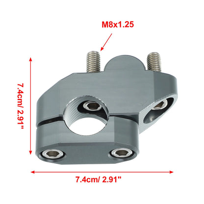 2 x Handlebar Bracket Clamps Risers 7/8" 22mm Titanium Tone for Motorcycle