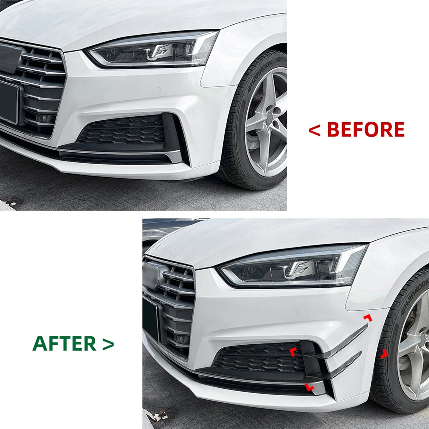 Gloss Black Front Side Air Vent Trim Covers for Audi A5 S5 (2017-2020) 2 x