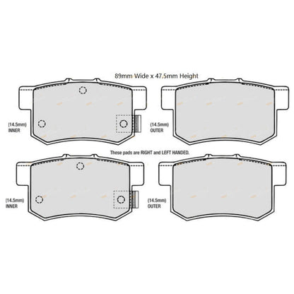 Rear Brake Pad Set for Suzuki Kizashi J24B 2.4L (2010-2015)