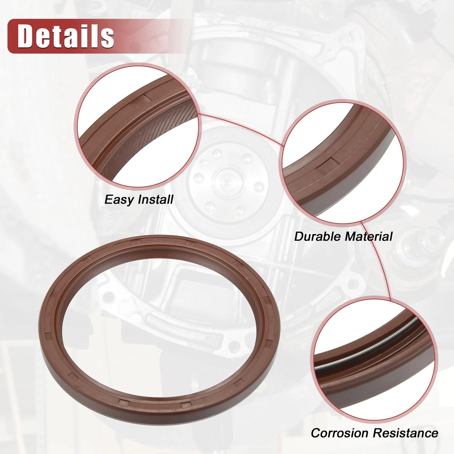 Engine Crankshaft Seals for Lexus ES350 (2007-2023) Rubber