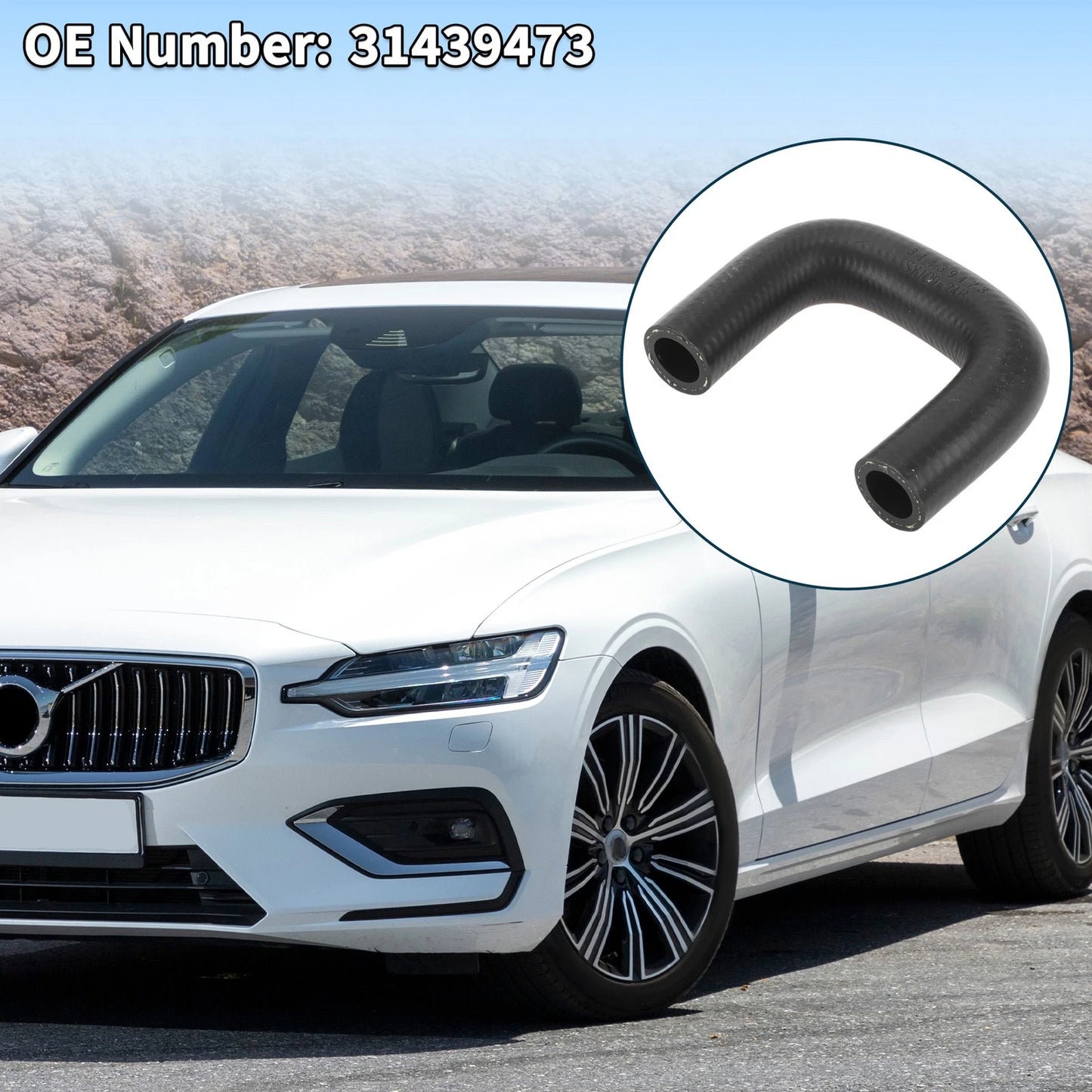 Upper Radiator Hose for Volvo S60 (2011-2016) Rubber Black