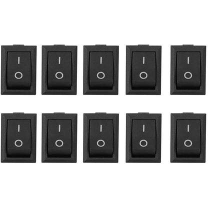 Mini Rocker Switch 2 Pin ON/OFF SPST 6A 125VAC for Car/Boat - 10PCS