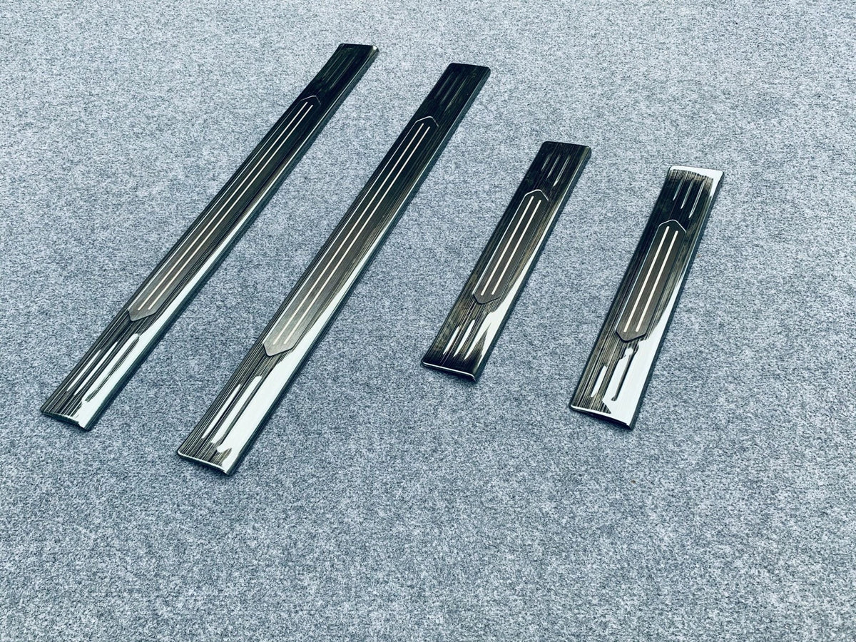 Black Outer Door Sill Scuff Plates Protector Covers for Nissan Rogue (2021-2023)