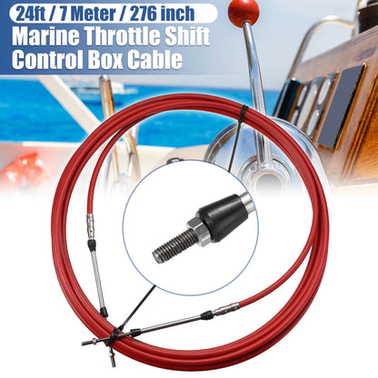 1pcs 24ft 276 Inch Marine Type Shift Remote Control Box Cable for Yamaha Red