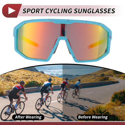 Motorcycle Riding Goggles Red Lens Blue Red Frame for Motorcycle