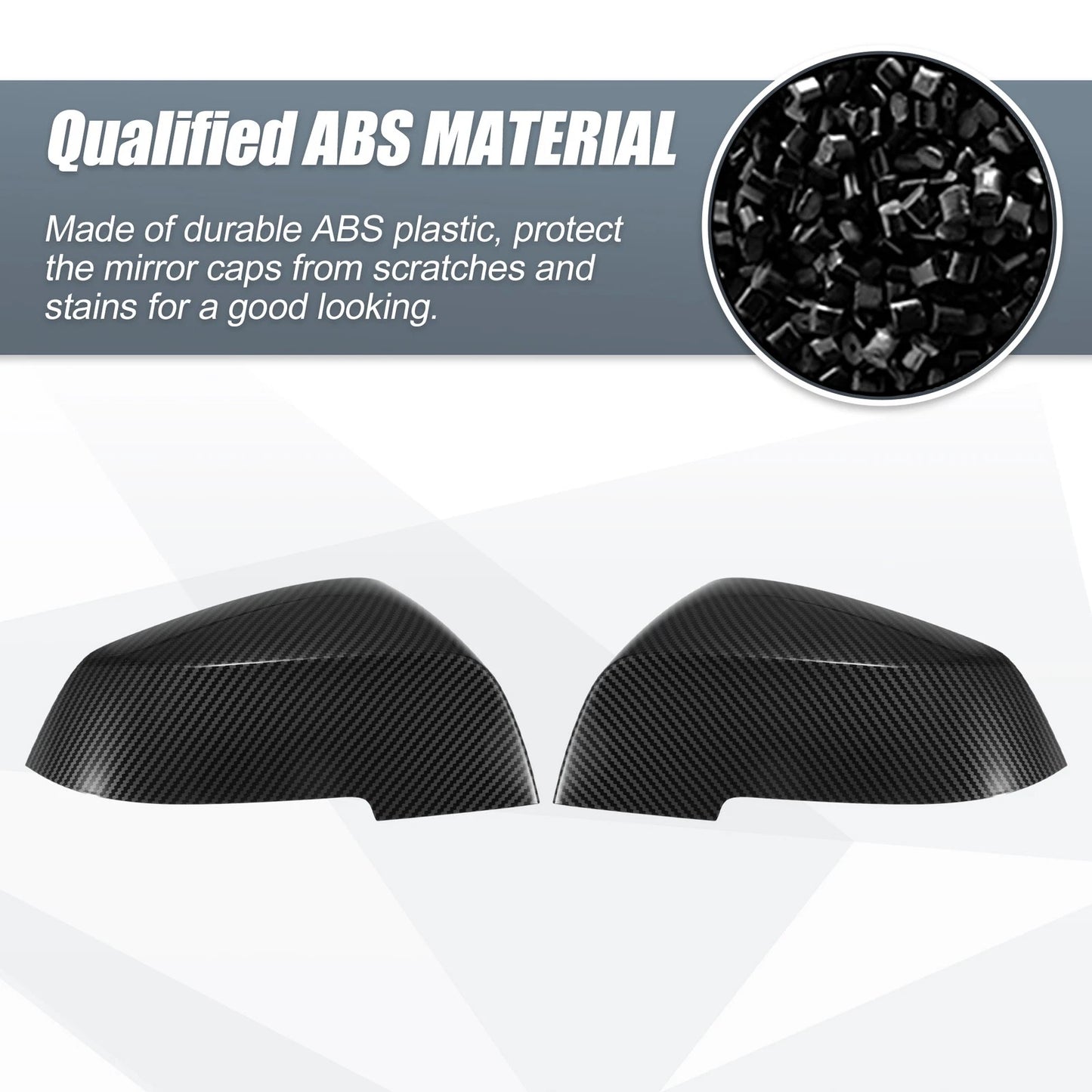 Rearview Mirror Cover Caps 2 x Carbon Fiber Pattern for BMW 330i 320i 220i