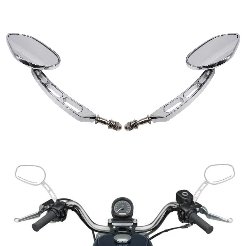 Chrome Rear-View Mirrors for Harley Road Street Glide Sportster Dyna Softail (2006-2023)