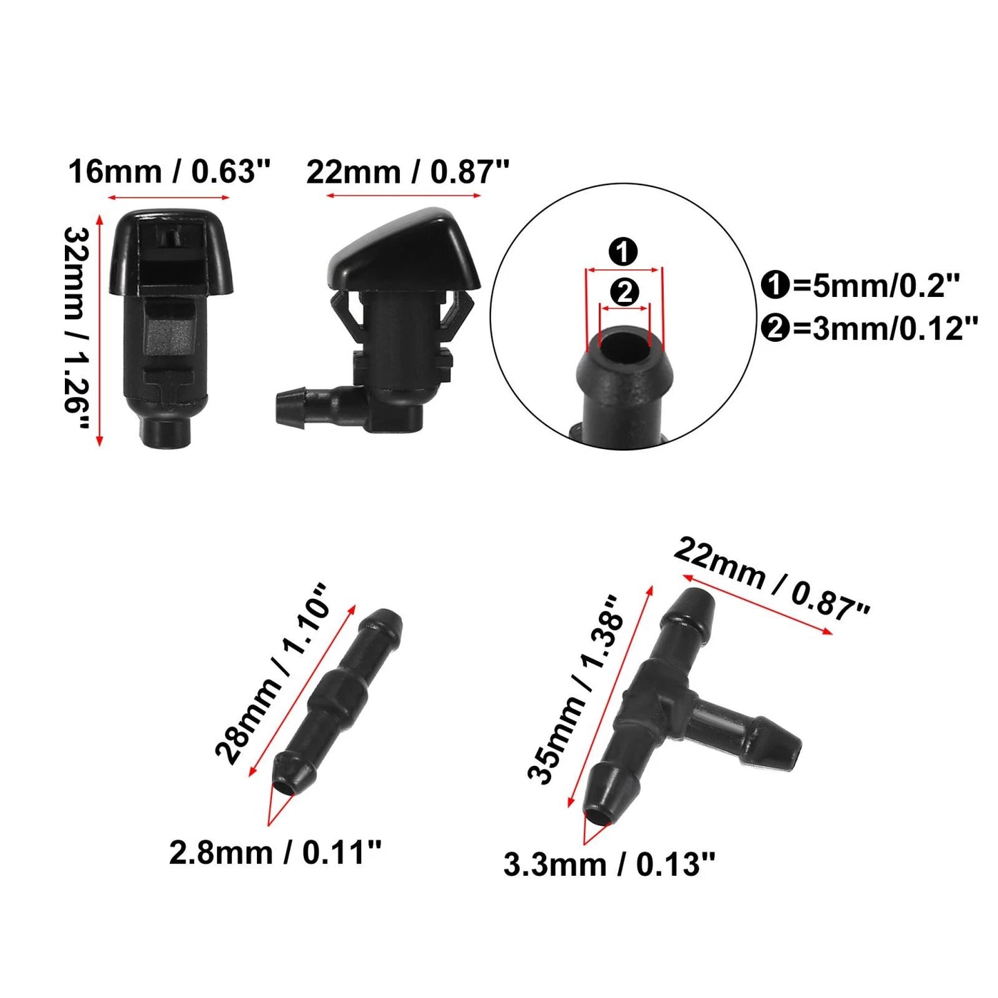 Front Windshield Washer Nozzles for Jeep Commander (2006-2010)