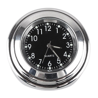 Chrome Black Dial Handlebar Glow-Watch Clock for Bike (Fits Most Bikes)