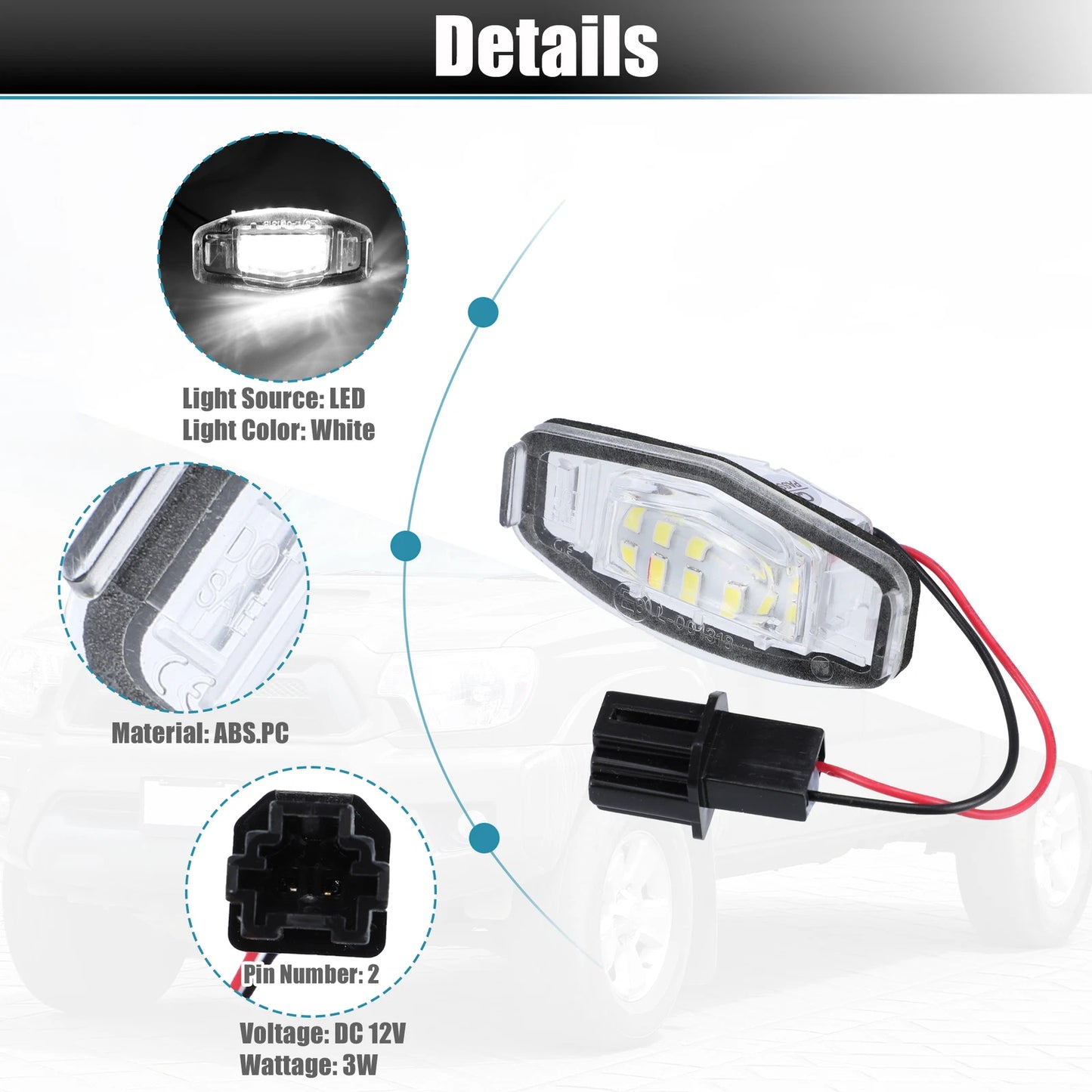 LED License Plate Light Lamp Assembly for Honda Accord Acura