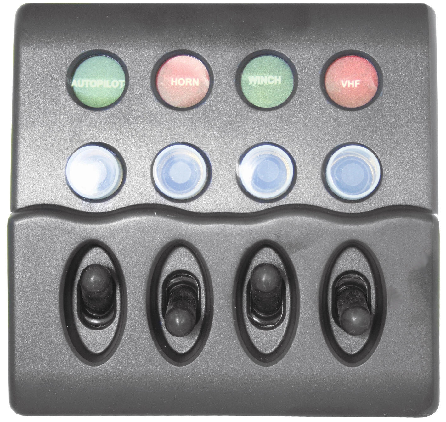 Boat Switch Panel 4 Switch Back Lit, Waterproof Push Circuit Breakers