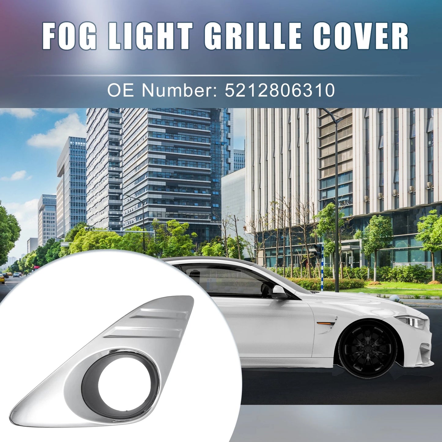 Left Fog Light Grille Cover for Toyota Camry LE Silver Tone (2018-2023)