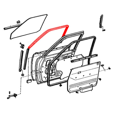 Rear Door Glass Run Channel Set for Toyota Land Cruiser J60 BJ61 FJ61 HJ60 1980-1990