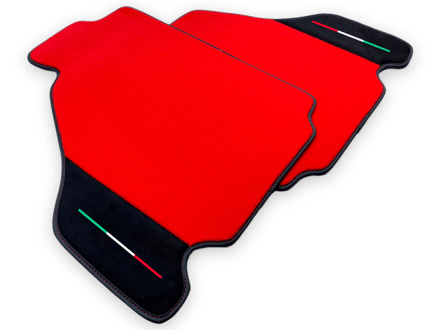 Red Floor Mats for Ferrari F430 (2004-2009) - AutoWin Brand Alcantara Style