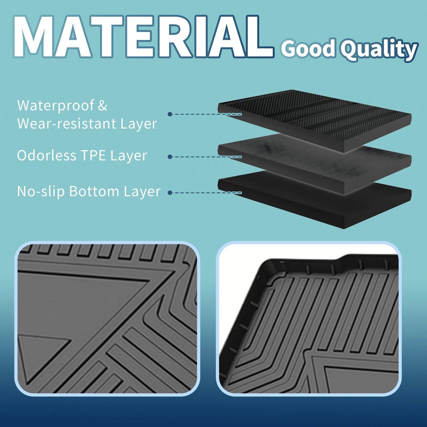 Flat Face Cargo Liner Rear Trunk Mat for Honda CR-V (2017-2022) 1 Pc