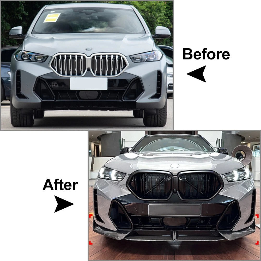 Front Bumper Spoiler Splitter Lip Kit for BMW X6 G06 M Sport (2023-2024)