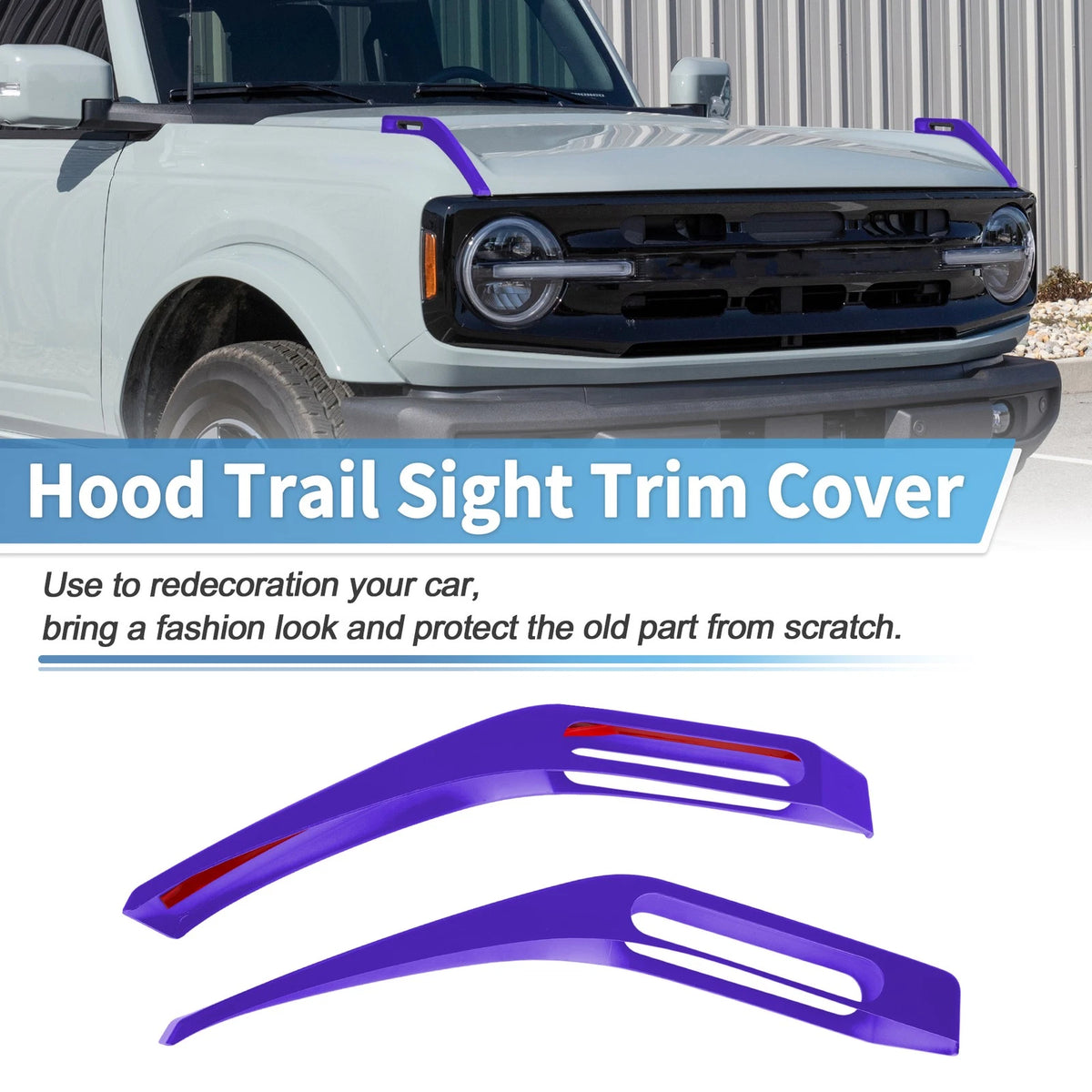 Hood Hinge Cover for Ford Bronco 2021-2024 - Purple Trim