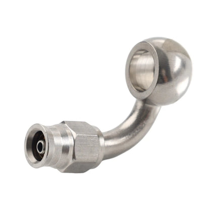 Stainless Steel 10.2mm 3/8" Eye Banjo Hose Ends AN-3 90° for Motorcycle