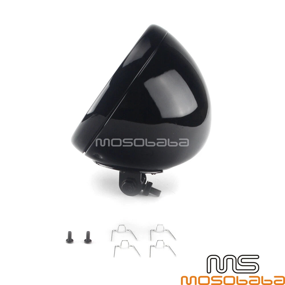 7" Gloss Black Headlight Cover for Harley Dyna Softail