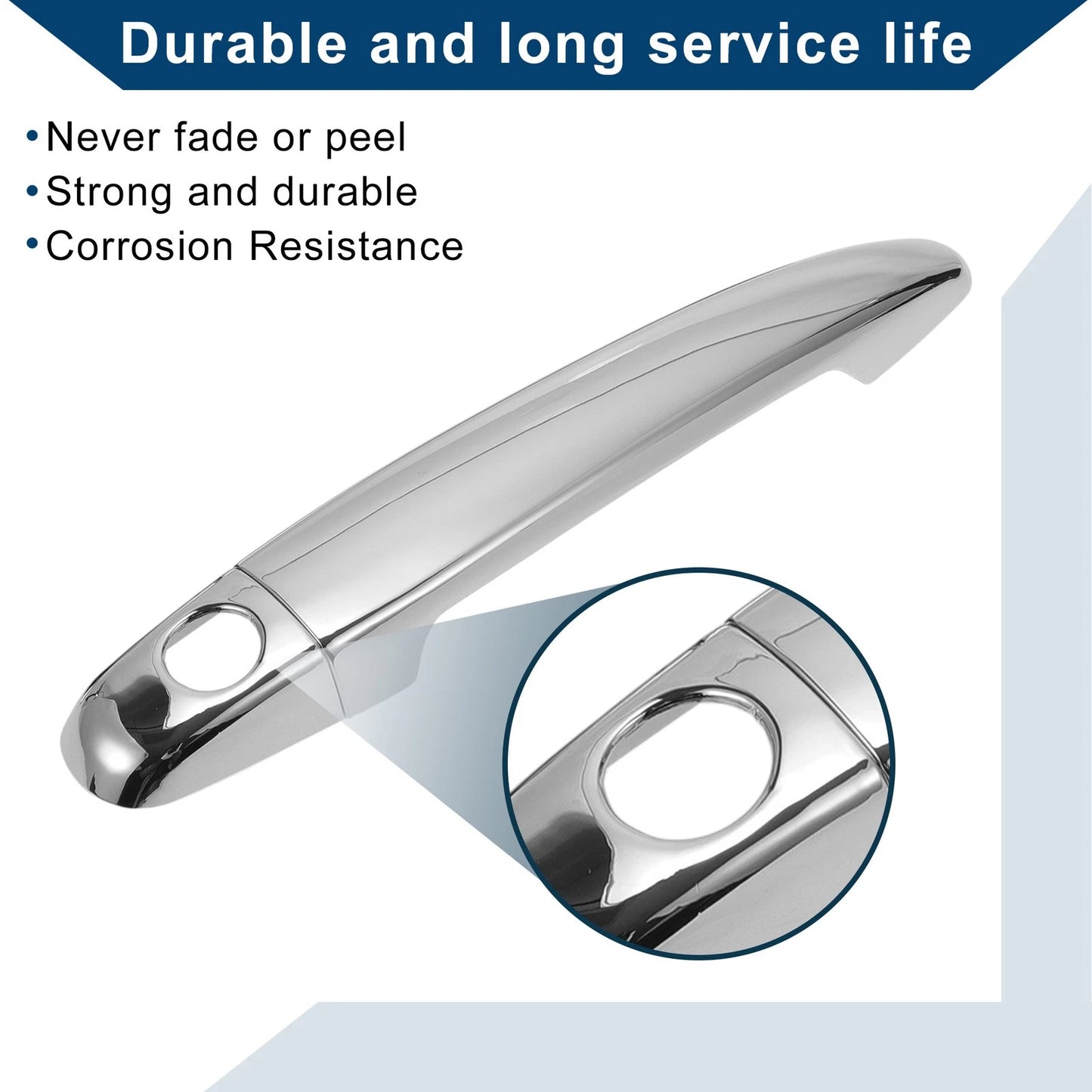 Car Door Handle Cover Trim for Toyota Camry (2007-2011) Silver Tone