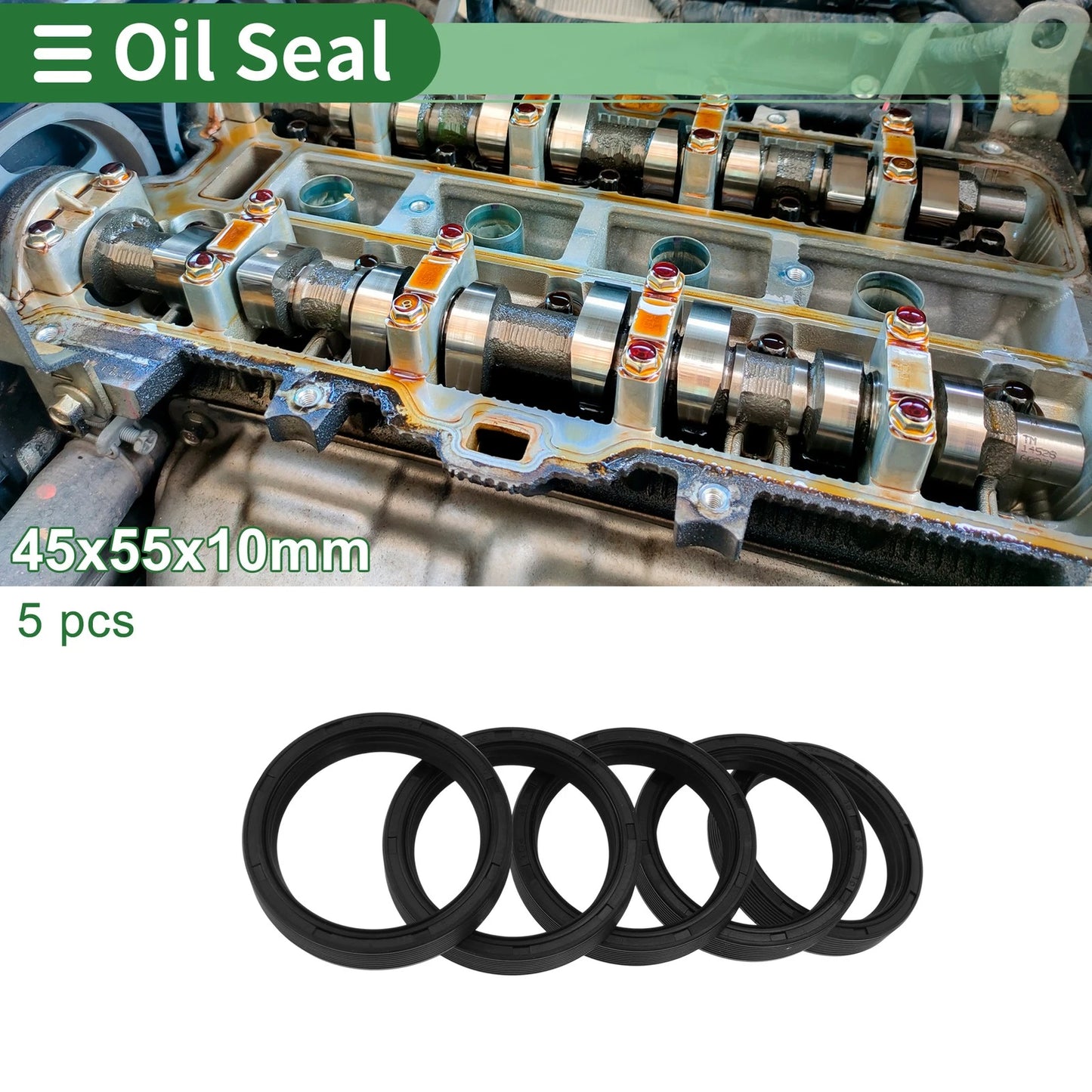 Oil Seal 45x55x10mm Rotary Shaft Seal NBR Rubber Black