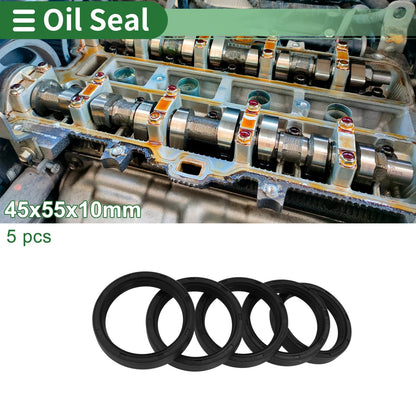 Oil Seal 45x55x10mm Rotary Shaft Seal NBR Rubber Black