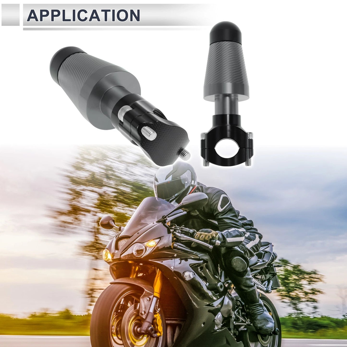 0.87–1.1" Aluminum Alloy Motorcycle Slider Frame 2 x Screws Titanium Tone for Motorcycle