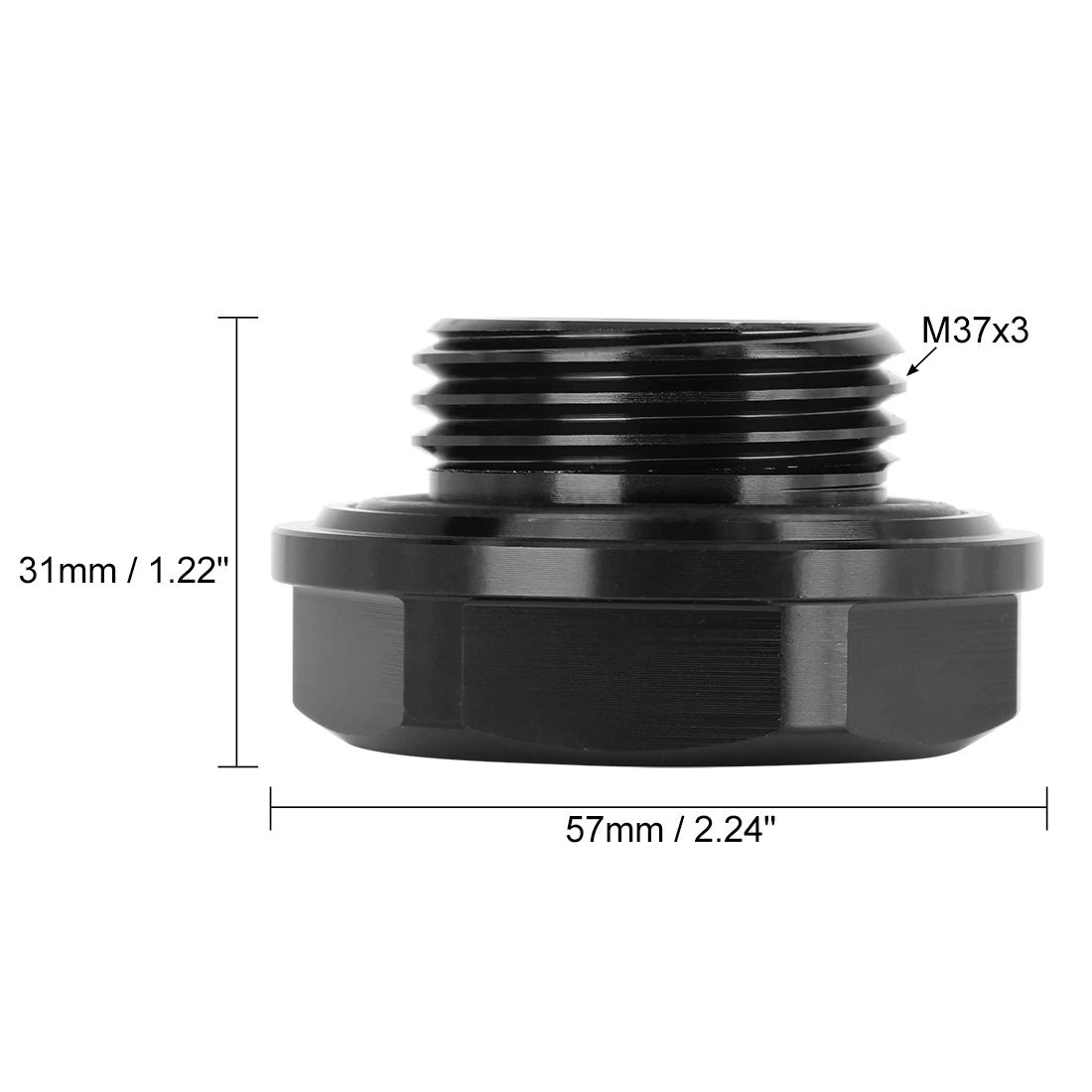 Gas Oil Filler Plug Cover Black Aluminum Alloy for Toyota