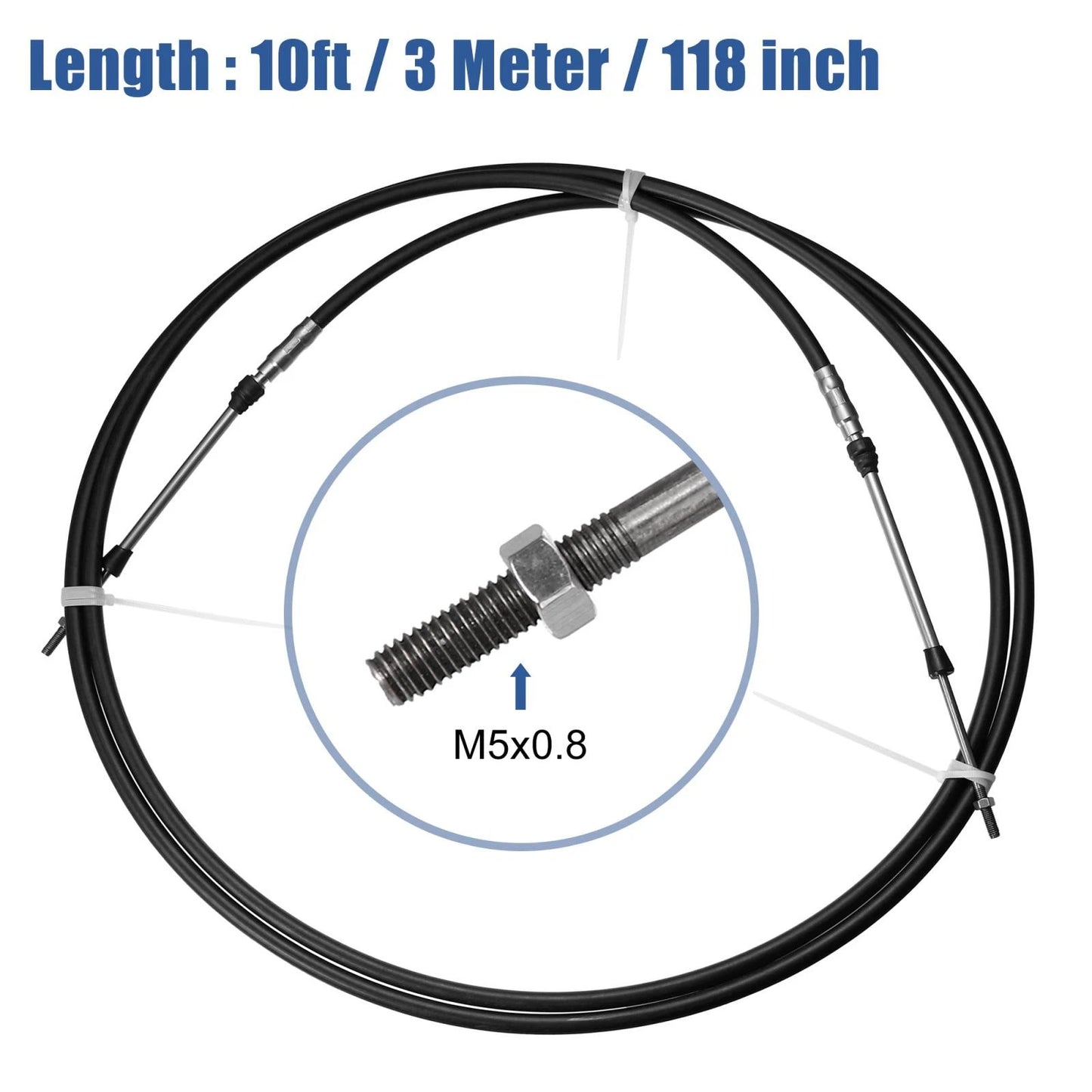 Remote Control Box Cable 1pcs 10ft 118Inch for Yamaha Black