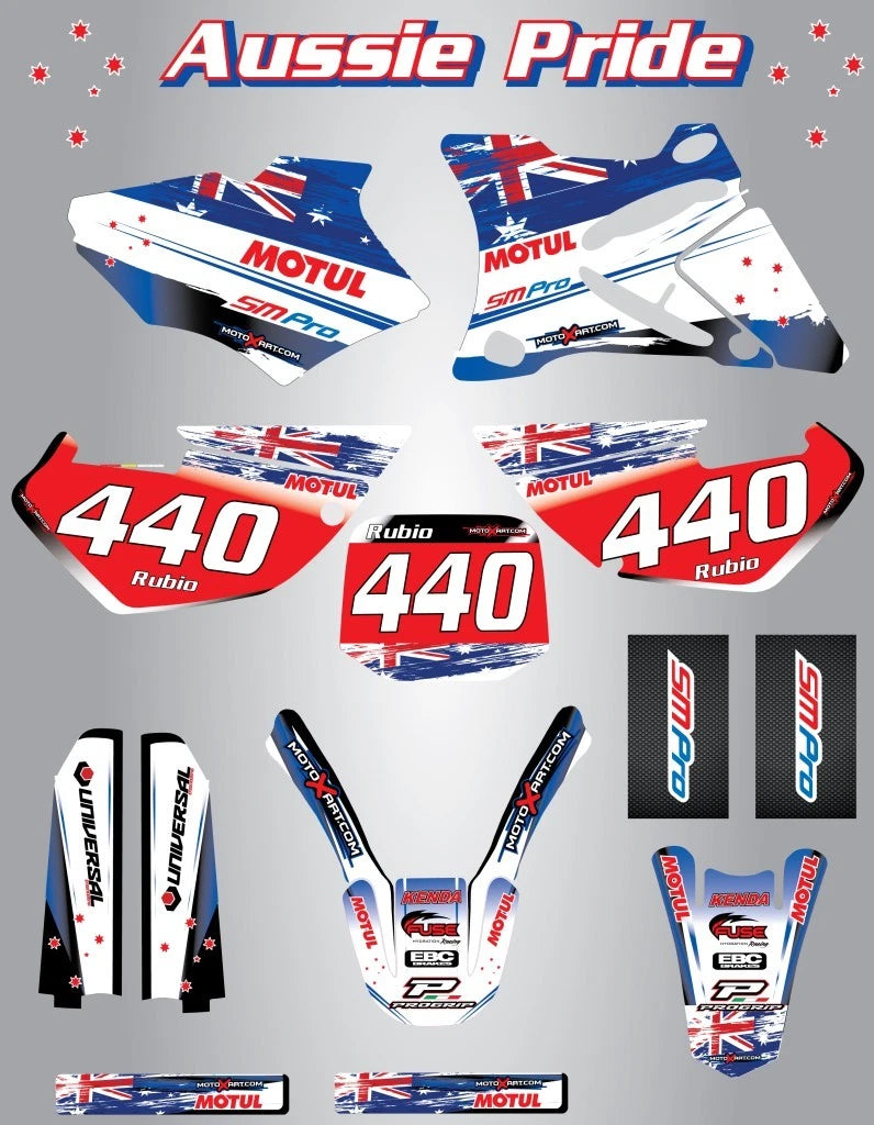 Custom Graphic Kit - AUSSIE PRIDE for YZ 85 (2001-2014) Stickers/Decals