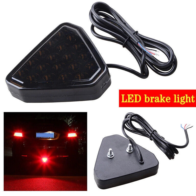 Universal F1 Style Triangle 12 LED Rear Stop Tail 3rd Brake Light for Cars