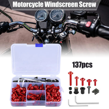 137pcs Fairing Bolts Screws Fasteners Mounting Washers Nuts Red for Honda CBR