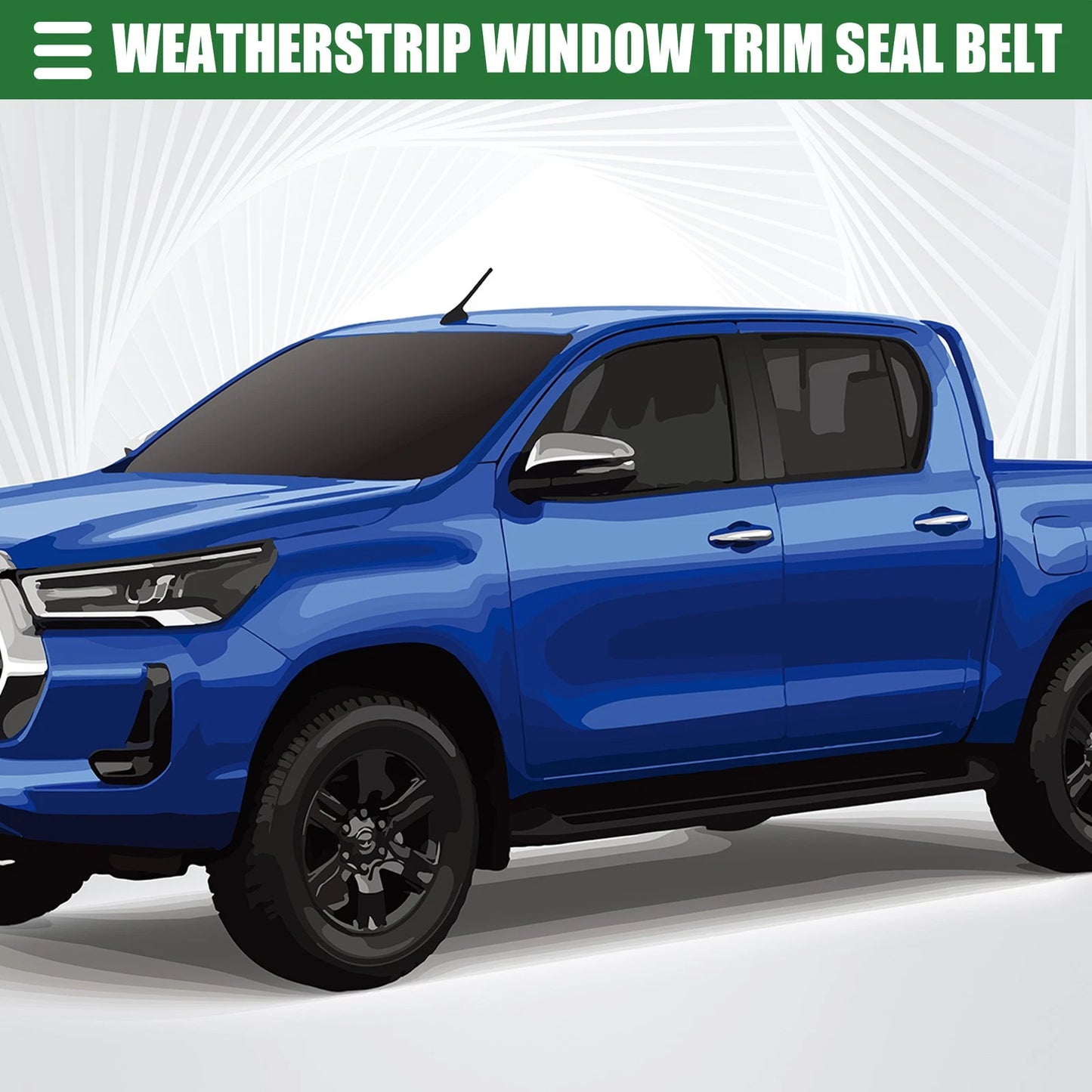 Pair Door Window Belt Weatherstrip for Toyota Hilux (2005–2014)