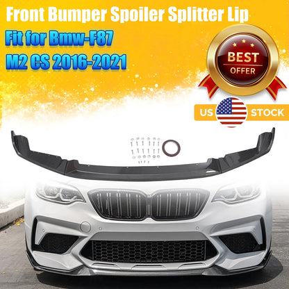 CS Style Front Lip Spoiler for 2016-2021 BMW F87 M2 Carbon Black