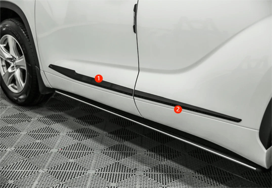 Glossy Black Door Side Body Molding Cover Trim for Toyota Highlander (2020-2022)