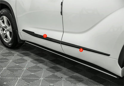 Glossy Black Door Side Body Molding Cover Trim for Toyota Highlander (2020-2022)