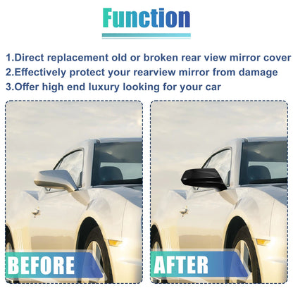 1 Pair Rearview Mirror Cover Trim Black for Chevrolet Camaro (2016 - 2023)