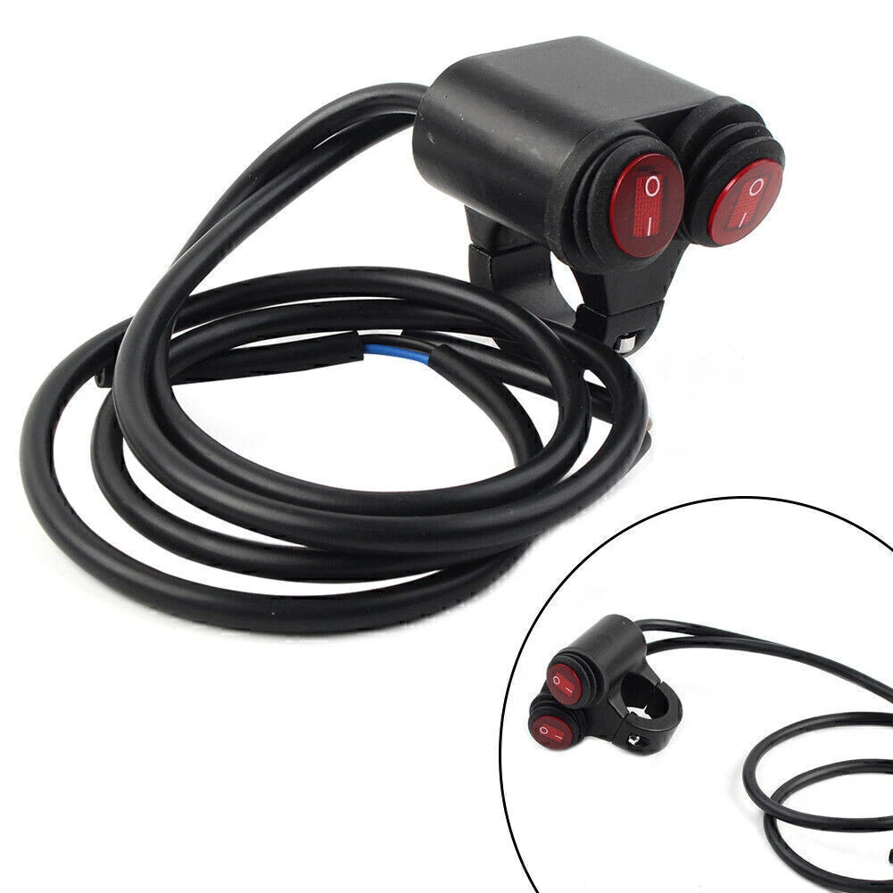 7/8'' 22mm Motorcycle Handlebar Fog Spot Lights with Red Button Switch for Honda