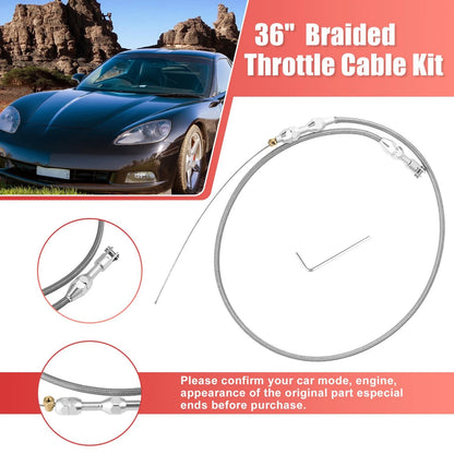 36" Braided Throttle Cable Kit for Chevrolet LS Swap (1997-2007)