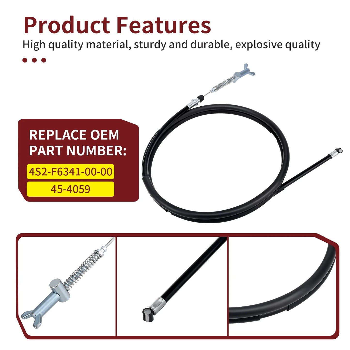 Rear Hand Park Brake Cable for Yamaha Grizzly 350 YFM350 IRS (2007–2011)