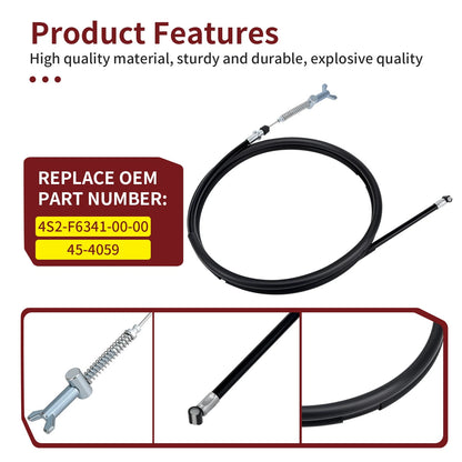 Rear Hand Park Brake Cable for Yamaha Grizzly 350 YFM350 IRS (2007–2011)